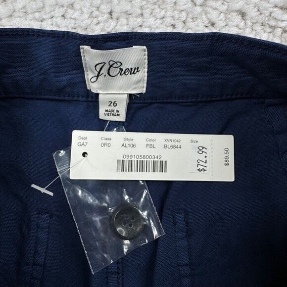 J. Crew Slim Wide Leg Cropped Pant Navy Blue NEW - Picture 4 of 11